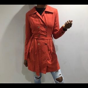 Orange Trench coat